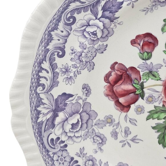 Copeland Spode Mayflower Dinner Plate Floral Lavender Border Vintage England - Picture 6 of 10